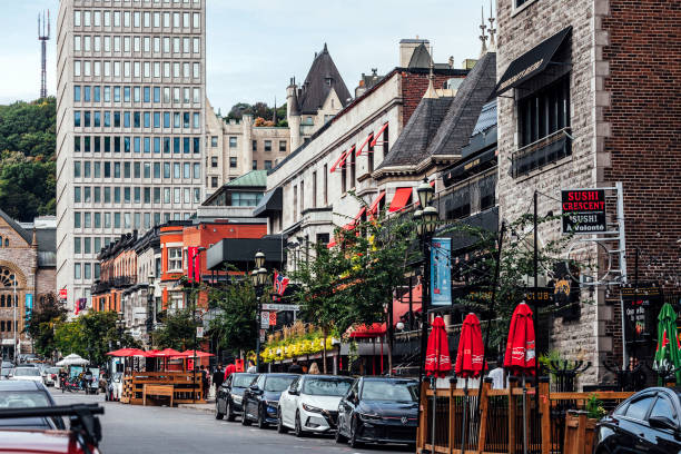 Montreal downtown streets stock photo