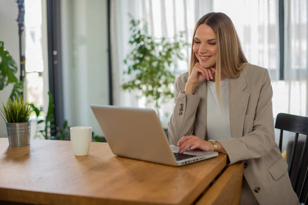 istock Young woman working from home 1435678471