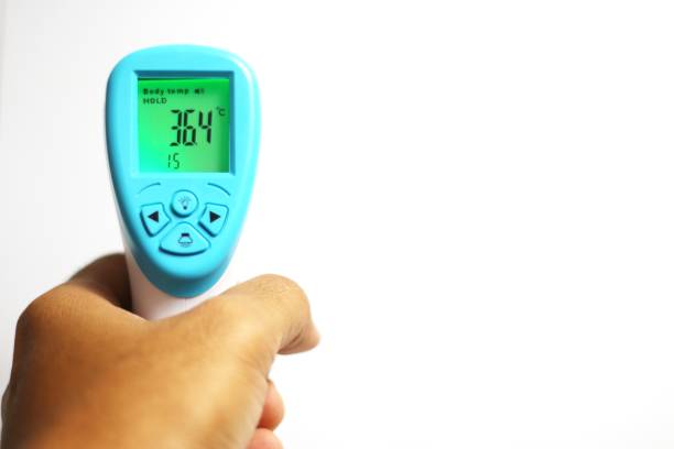 istock People using thermo gun to measure temperature. 1435678877