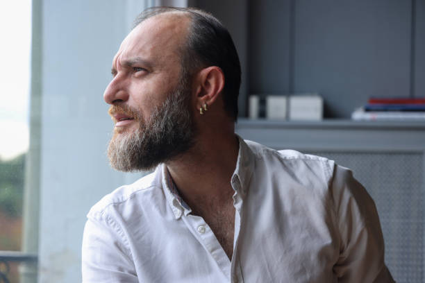 istock Bearded and bald man portrait 1435686177
