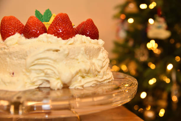 istock Home made strawberry cake in Happy holidays 1435689653