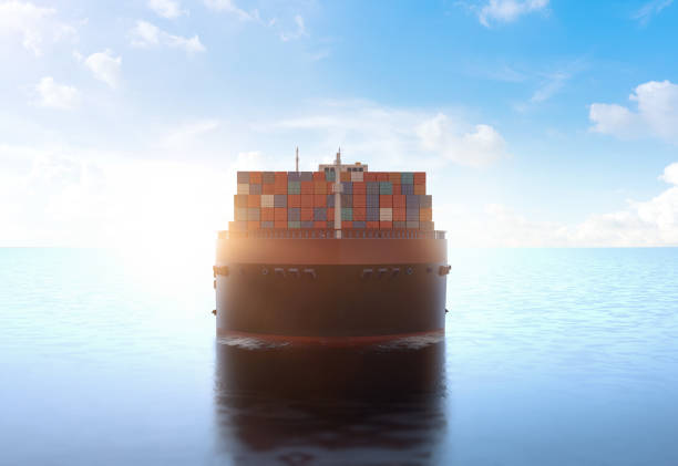 istock Cargo ship or vessel with containers in ocean 1435694370