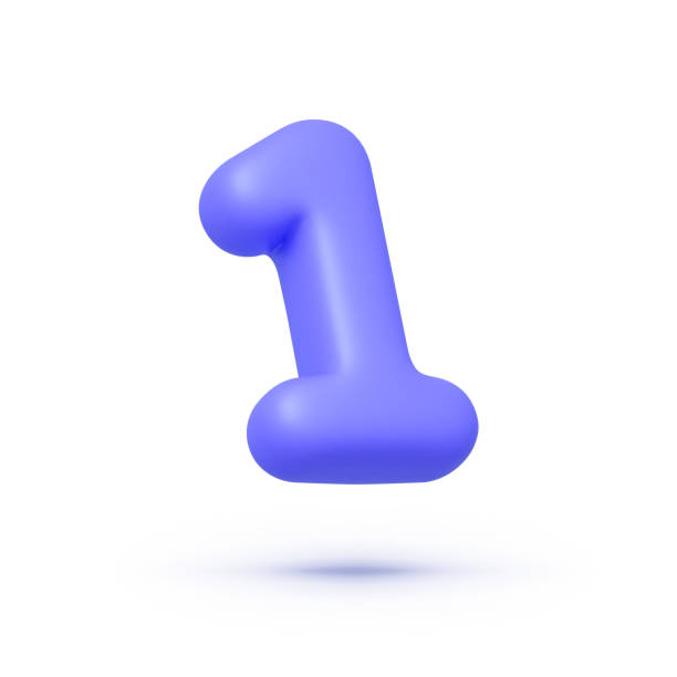 istock Number One in 3d style. Modern 3d lettering with one 3d on white background for concept design. Typography design. Vector illustration 1435703484