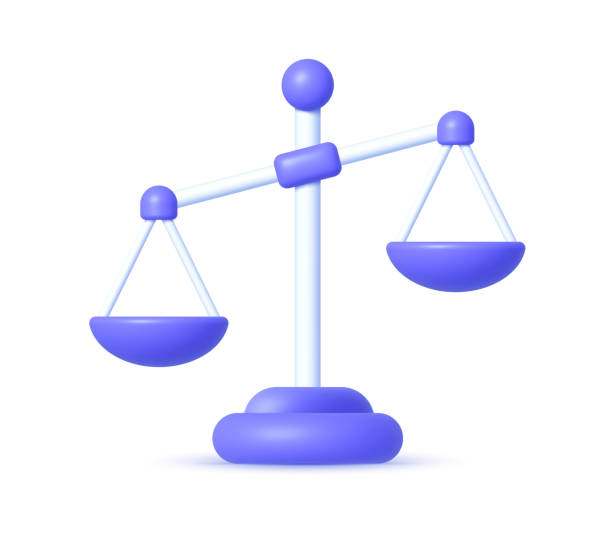 istock Classic scales of justice 3d, great design for any purposes. 3d object render. Cartoon minimal. Business concept. 3d Vector illustration 1435703503