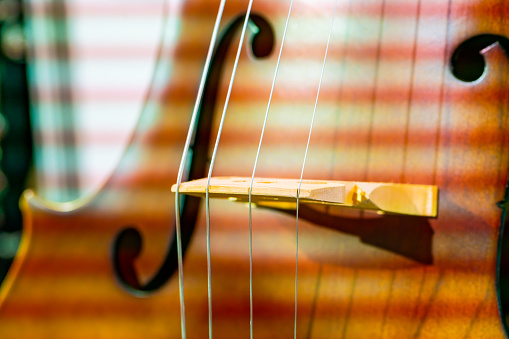 The blowing hole and finger-holes of Chinese Flute (Dizi).