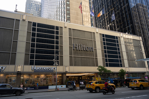 New York, NY, USA - June 4, 2022: The New York Hilton Midtown hotel.