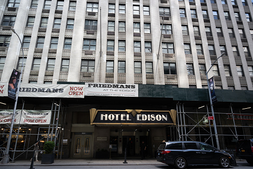 New York, NY, USA - June 2, 2022: The Hotel Edison.