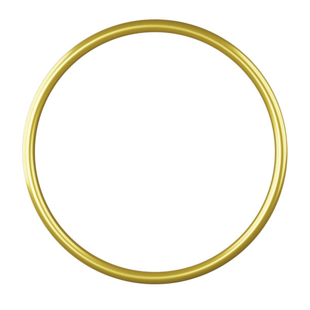 istock 3D render golden line circle prop isolated on white background 1435707916