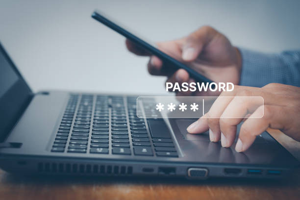 istock Cyber security concept. Businessman's hand enter a one time password for the validation process, Mobile OTP secure Verification Method, 2-Step authentication web page. smartphone password. 1435713006
