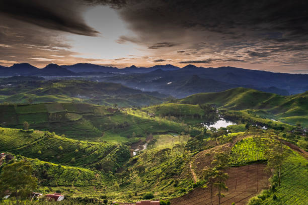 istock Sunrise view at Taman Langit Pengalengan Bandung West Java Indonesia 1435721690