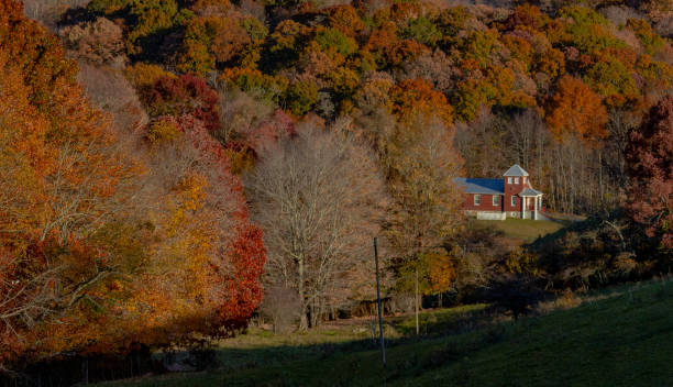 istock Rural church in autumn colors 1435727030