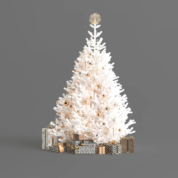 istock 3d illustration of decoration pine tree christmas isolated on white background 1435730739