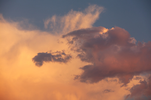 Clouds at Sunset with beautiful pink, purple, yellow and orange hues
