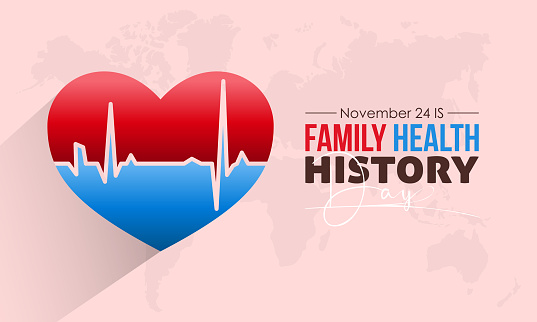 Vector illustration design concept of National Family Health History Day observed on November 24