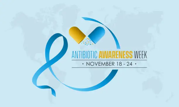 Vector illustration of Vector illustration design concept of World Antibiotic Awareness Week observed on November 18 to 24