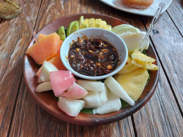 istock Fruit salad with brown sugar sauce 1435747681