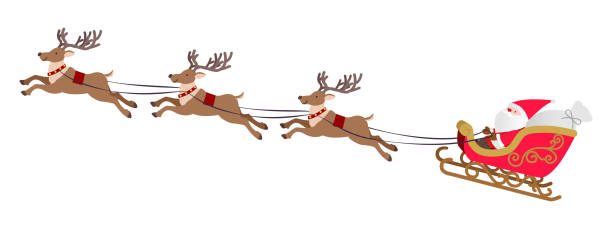 istock Santa Claus in a reindeer sleigh 1435751558