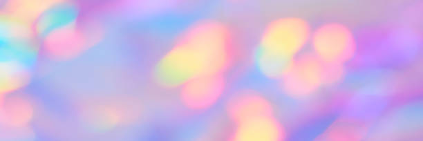 istock Soft gradient Banner with Smooth Blurred pink and blue holographic colors with golden bokeh 1435758902