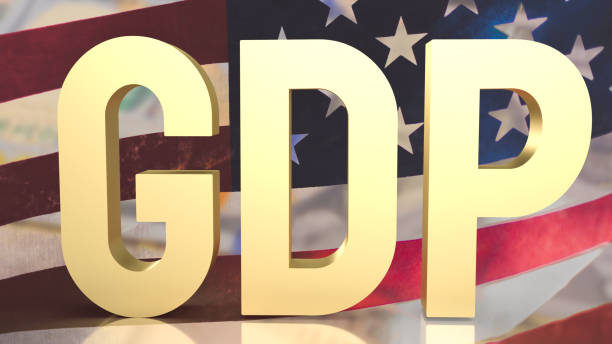 The gold gdp text on Usa flag background for business concept 3d rendering gold gdp text on Usa flag background for business concept 3d rendering btc usdt stock pictures, royalty-free photos & images