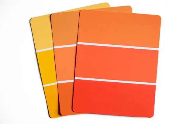 Photo of Color swatches in light to dark shades of autumnal yellows and oranges.