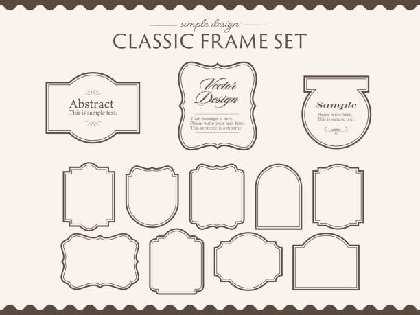 illustrations, cliparts, dessins animés et icônes de ensemble classique de formes géométriques - rectangular frame