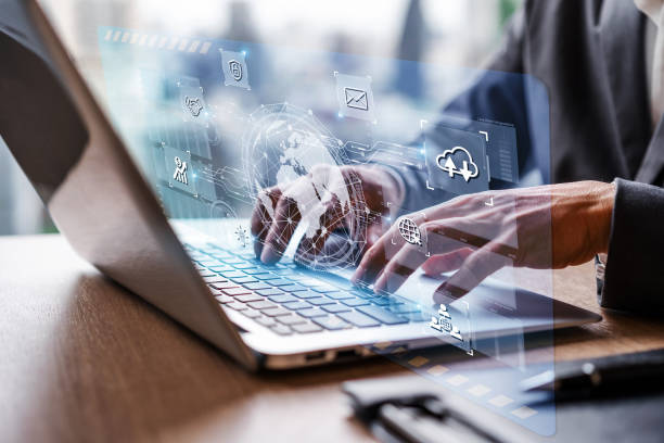 istock Businessman using smart devices for Digital technology connection and marketing, global internet network concept 1435765275
