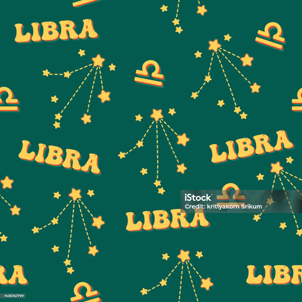 Libra Star Sign Pattern Libra Zodiac Star Seamless Pattern Libra Sign Symbol Stars Vector Eps10 ...