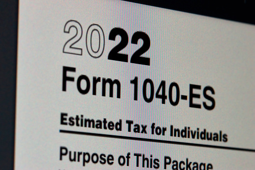 Digital tax form on a screen