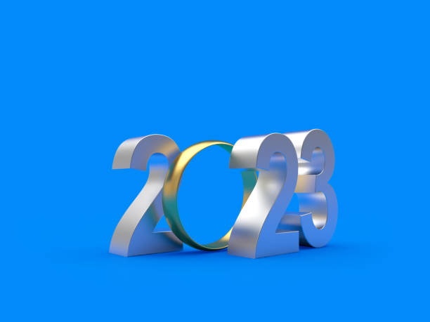 istock Wedding ring with number 2023 1435773026