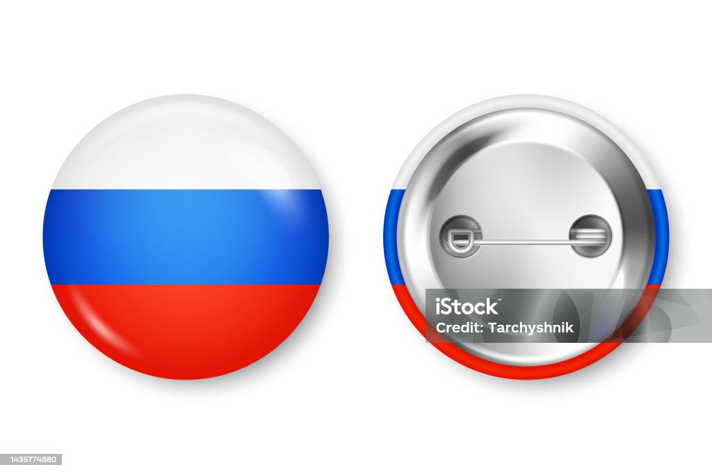 Russia Button Realistic Button Badge With Printed Russian Flag Souvenir From Russia ...