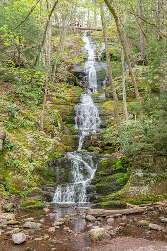 Buttermilk Falls in Delaware Water Gap National Recreation Area, NJ. Buttermilk Falls, at over 80 feet, is one of the highest waterfalls in New Jersey