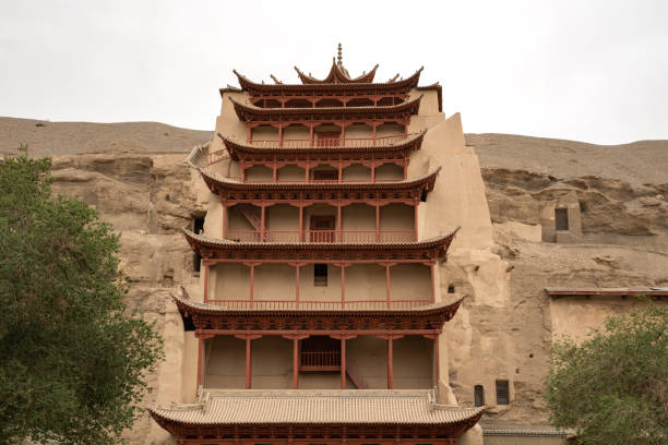 istock Gate  tower  at Mogao Grottoes in Dunhuang, China 1435778973