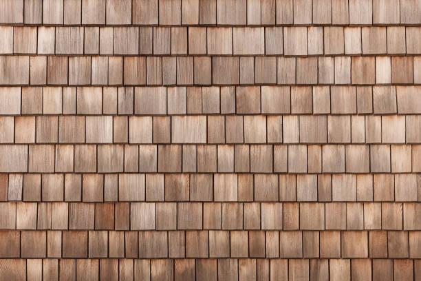 Wood Shingle Wood Shingle Background Texture shingles stock pictures, royalty-free photos & images