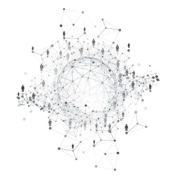 Digital Networks, IT, Global Business Connections Concept vector art illustration
