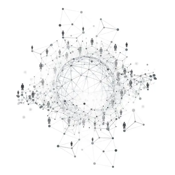 Vector illustration of Digital Networks, IT, Global Business Connections Concept