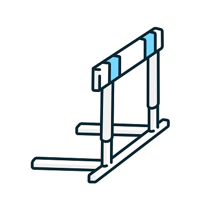 Obstacle race hurdles. Vector illustration material.