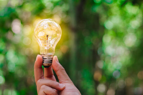 istock Save energy to reduce global warming.Creative ideas concept, light bulb for new ideas, object design for thinking. 1435790655