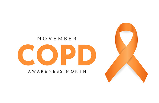 COPD Awareness Month card, November. Vector illustration. EPS10