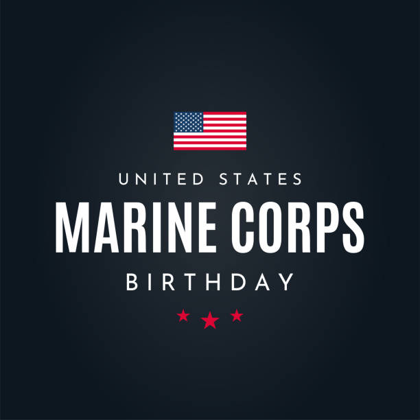 plakat urodzinowy korpusu piechoty morskiej stanów zjednoczonych. wektor - marines stock illustrations