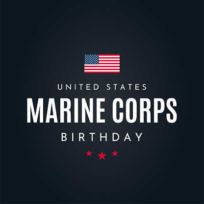 United States Marine Corps Birthday poster. Vector illustration. EPS10