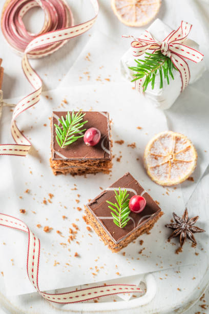 istock Traditionally Gingerbread cake with jam and chocolate glaze for Christmas. 1435814426