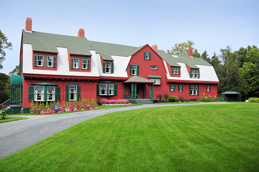 Welshpool, Campobello Island, New Brunswick, Canada: summer retreat of Franklin D. Roosevelt - Shingle Style cottage, completed in 1897, architect Willard T. Sears, a wedding present to Franklin and Eleanor in 1908 - Roosevelt Campobello International Park.