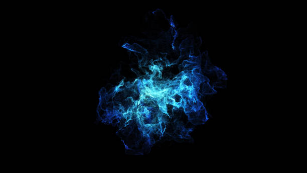 istock Blue energy plasma spread around center. 1435833686