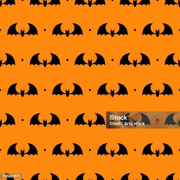 Scared Bat Pattern Vector Seamless Pattern With Black Bats Bats Silhouette Seamless ...