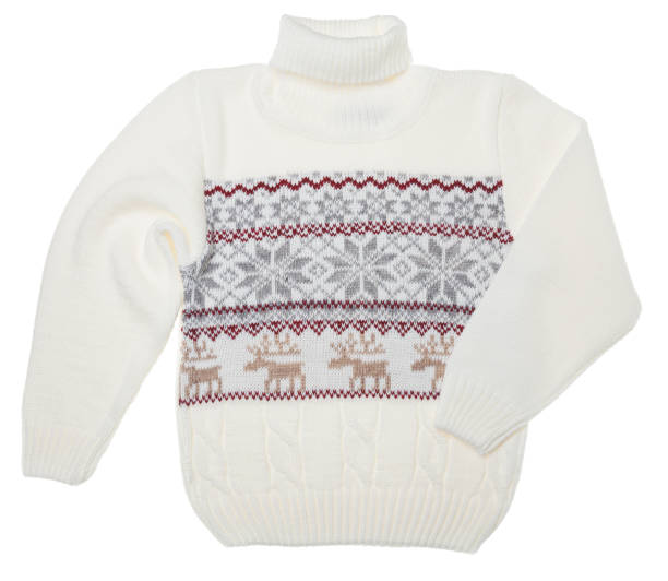 istock Kids warm Christmas turtleneck sweater on white background 1435837271