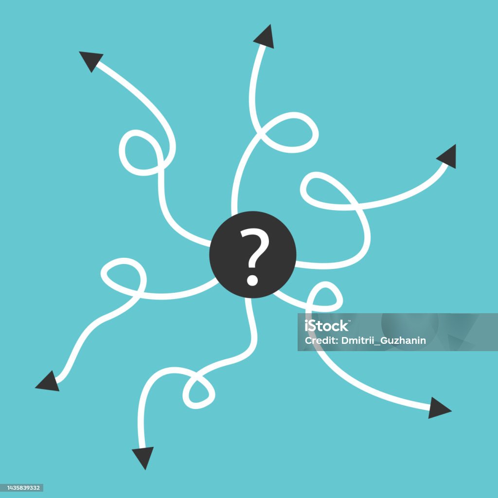 Paths And Questions Question Choice Many Paths Stock Illustration - Download Image Now ...