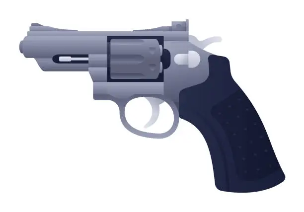 Vector illustration of Revolver Handgun