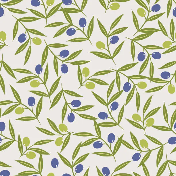 Vector illustration of Olive seamless pattern .