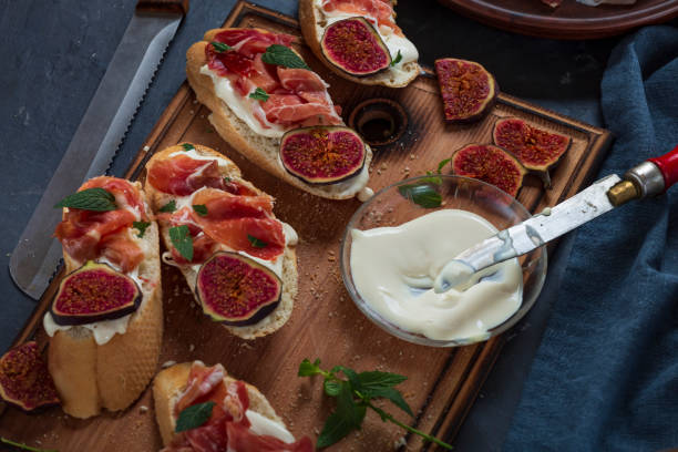 istock Sandwiches with cream cheese and jamon 1435855898