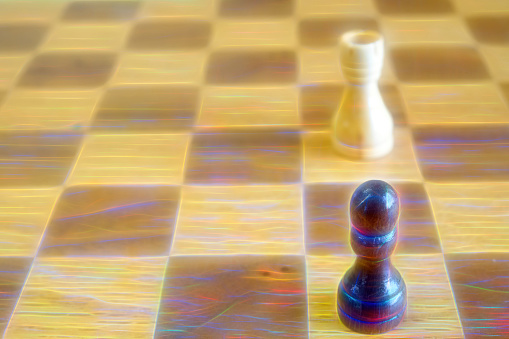 Studio shot of chess pieces